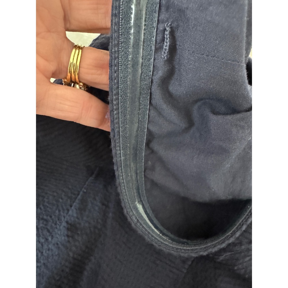 J.Crew Navy Blue Silk Cotton Ribbed Strapless Cocktail Dress Size 4 - Picture 7 of 10